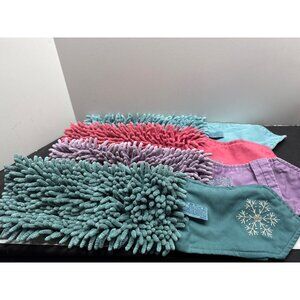 Multi-Color Chenille Microfiber Hand Towels Teal Pink Blue Purple Snowflake Desi